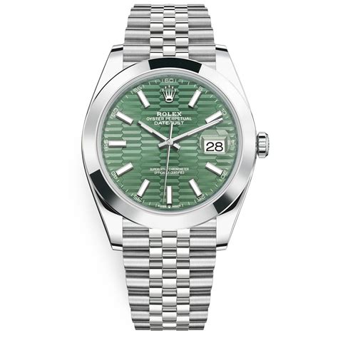 rolex datejust green motif dial|Rolex Datejust 126300 41mm.